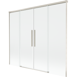 Mexen Rox двукрилен плъзгащ се душ параван 180 x 150 cm, прозрачен, четкан никел - 8C9-180-002-97-00