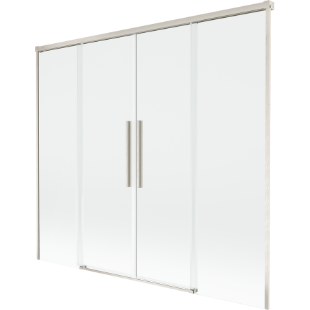 Mexen Rox двукрилен плъзгащ се душ параван 180 x 150 cm, прозрачен, четкан никел - 8C9-180-002-97-00