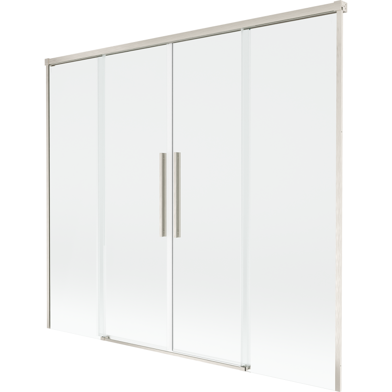 Mexen Rox плъзгащ се душ екран 2-крила 190 x 150 см, прозрачен, матов никел - 8C9-190-002-97-00