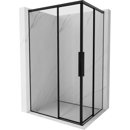 Mexen Rox Душ кабина Duo плъзгаща се 120 x 110 см, черна рамка, черна - 8C2D-120-110-70-70