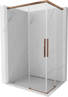 Mexen Rox Duo плъзгаща се душ кабина 120 x 110 cm, прозрачна, розово злато - 8C2D-120-110-60-00