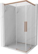 Mexen Rox Двойна плъзгаща душ кабина 100 x 90 см, прозрачна, с четкано медно