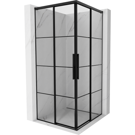 Mexen Rox Душ кабина Duo плъзгаща се 90 x 90 см, черна решетка, черна - 8C2D-090-090-70-77