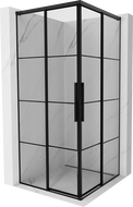 Mexen Rox Duo плъзгаща се душ кабина 90 x 90 см, черна решетка, черна - 8C2D-090-090-70-77