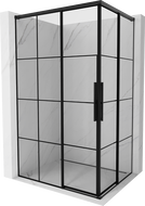 Mexen Rox Дуо плъзгаща се душ кабина 120 x 95 см, черна решетка, черна