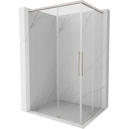 Mexen Rox Плъзгаща се душ кабина Duo 120 x 75 см, прозрачна, четкан никел