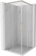 Mexen Rox Душ кабина Duo с плъзгащи се врати 90 x 90 см, прозрачна, четкан никел