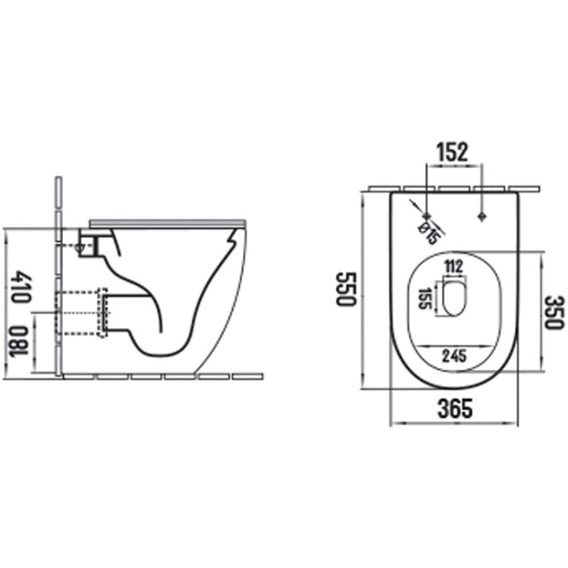 Mexen Lena стояща тоалетна чиния Rimless Tornado с тънка забавено падаща седалка,