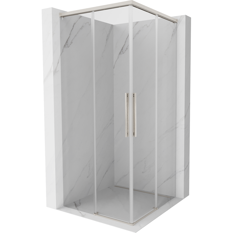 Mexen Rox Двойна плъзгаща се душ кабина 110 x 110 см, прозрачна, матов никел