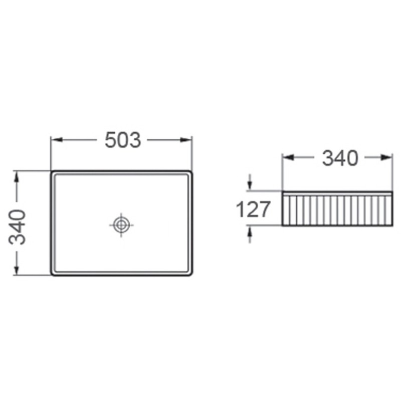 Mexen Grovo мивка за плот с ребра 50 x 34 см, черен мат - 22305085