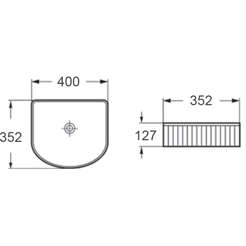 Mexen Grovo мивка над плот рифелирована 40 x 35 cm, черен мат - 22304085