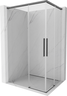 Mexen Rox Двойна плъзгаща се душ кабина 120 x 90 см, прозрачна, четкано gun gray