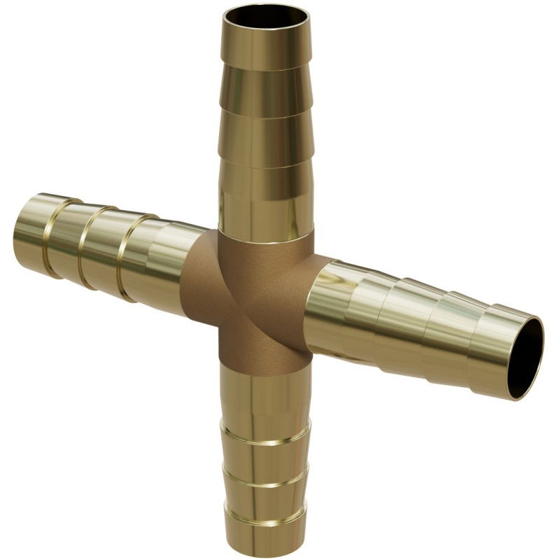 Mexen BRASS четворник за маркуч X месингов 10 x 10 x 10 x 10 mm - W97432-10101010