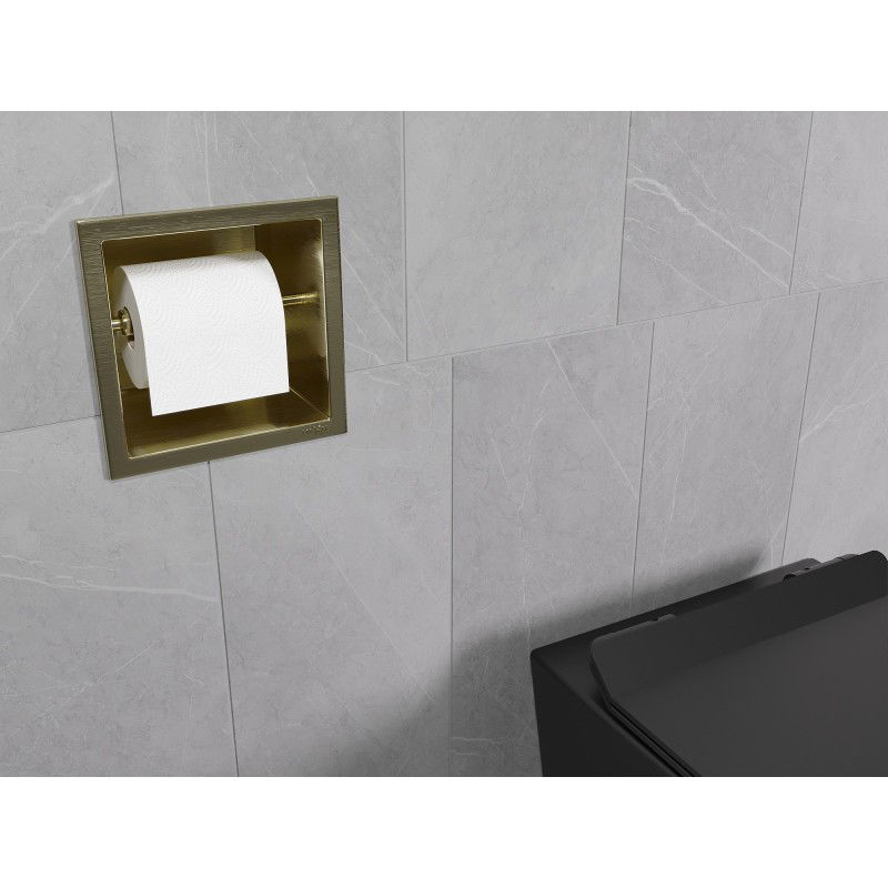 Mexen X-Wall-P държач за тоалетна хартия, златен четкан - 1953