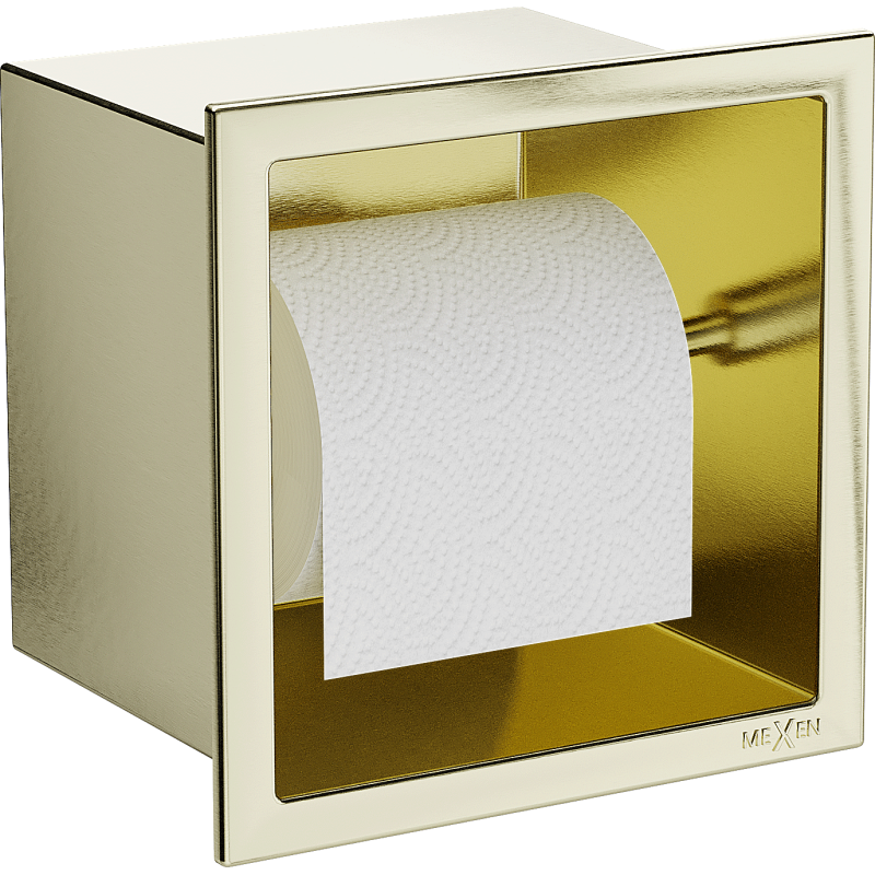 Mexen X-Wall-P държач за тоалетна хартия, златен четкан - 1953