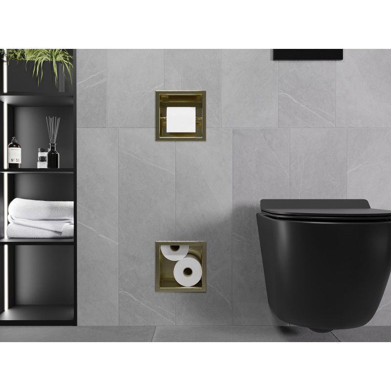 Mexen X-Wall-BP държач за тоалетна хартия с резерв, златен мат - 1954