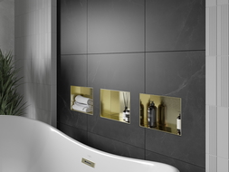 Mexen X-Wall-NR нишева лавица без рамка 30 x 20 см, златиста с матов ефект - 1951302010