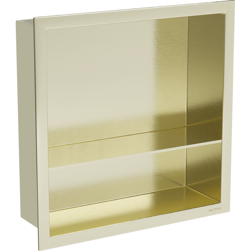 Mexen X-Wall-R стелаж за вграждане с рамка и полица 30 x 30 см, злато матирано - 1950303010S