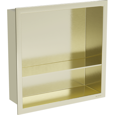 Mexen X-Wall-R стелаж за вграждане с рамка и полица 30 x 30 см, злато матирано - 1950303010S