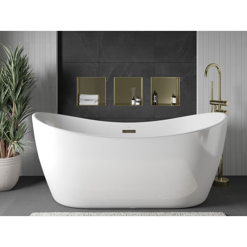 Mexen X-Wall-NR вградена полица без фланец 30 x 30 см, златна четкана - 1951303010