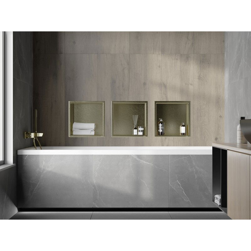 Mexen X-Wall-R нишева полица с яка 30 x 30 см, златисто четкана - 1950303010