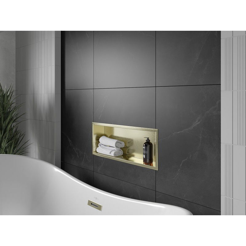 Mexen X-Wall-R вградена полица с облицовка 60 x 20 см, златиста матова - 1950602010