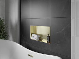 Mexen X-Wall-NR вдлъбната полица без фланец 60 x 30 см, златна четкана - 1951603010