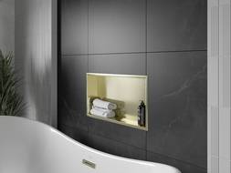 Mexen X-Wall-R нишева лавица с яка 60 x 30 см, златисто четкана - 1950603010