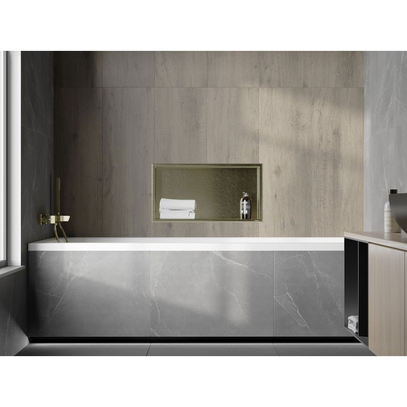 Mexen X-Wall-R нишева лавица с яка 60 x 30 см, златисто четкана - 1950603010