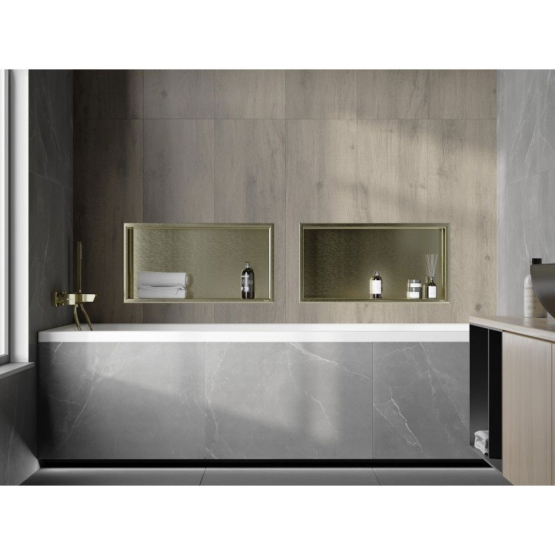 Mexen X-Wall-R нишева лавица с яка 60 x 30 см, златисто четкана - 1950603010