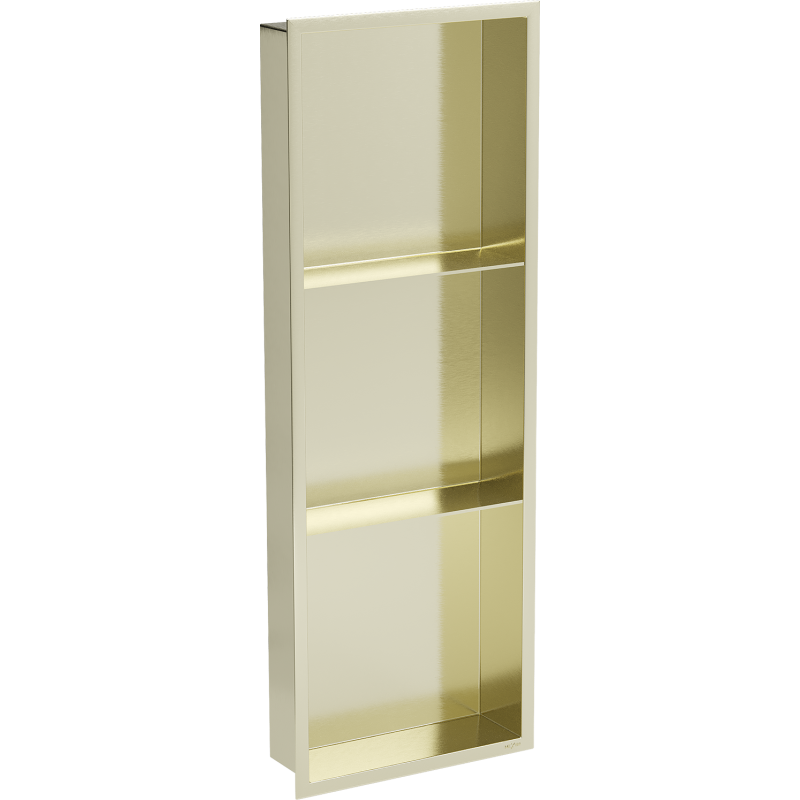 Mexen X-Wall-R вдлъбната полица с ръб и полица 90 x 30 см, злато, полирано с четка - 1950903010S