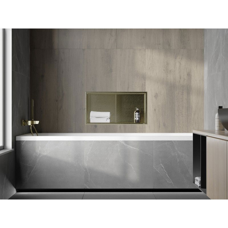 Mexen X-Wall-R вградена полица с фланец и полица 60 x 30 см, златна четкована - 1950603010S