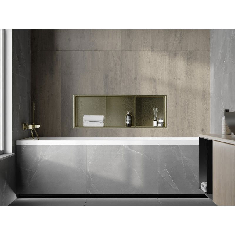 Mexen X-Wall-R вдлъбната полица с ръб и полица 90 x 30 см, злато, полирано с четка - 1950903010S