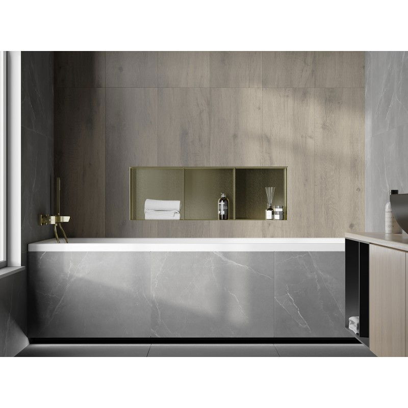 Mexen X-Wall-NR нишова лавица без ръб с лавица 90 x 30 см, златна четкована - 1951903010S