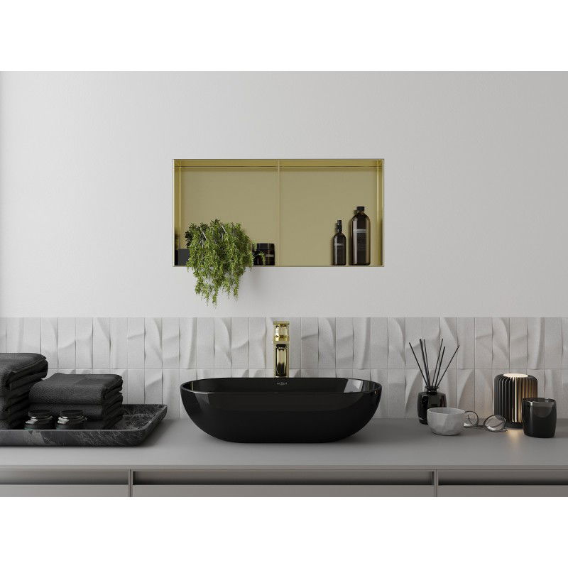 Mexen X-Wall-NR нишева рафт без фланец с рафт 60 x 30 см, злато четка - 1951603010S