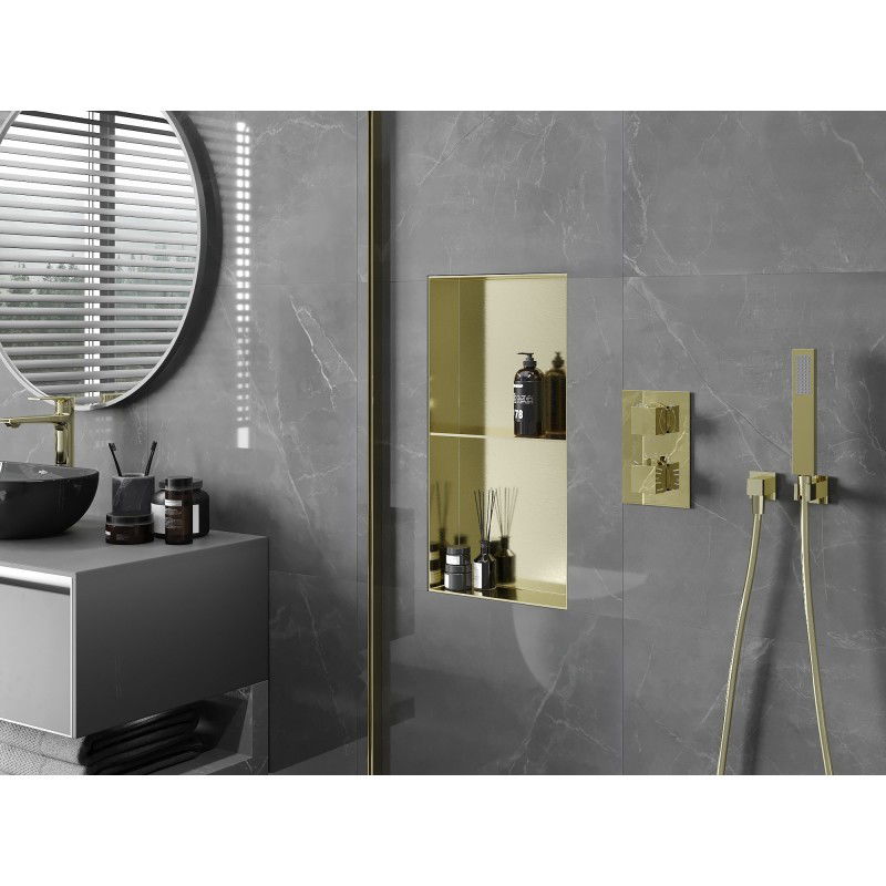 Mexen X-Wall-NR нишева рафт без фланец с рафт 60 x 30 см, злато четка - 1951603010S