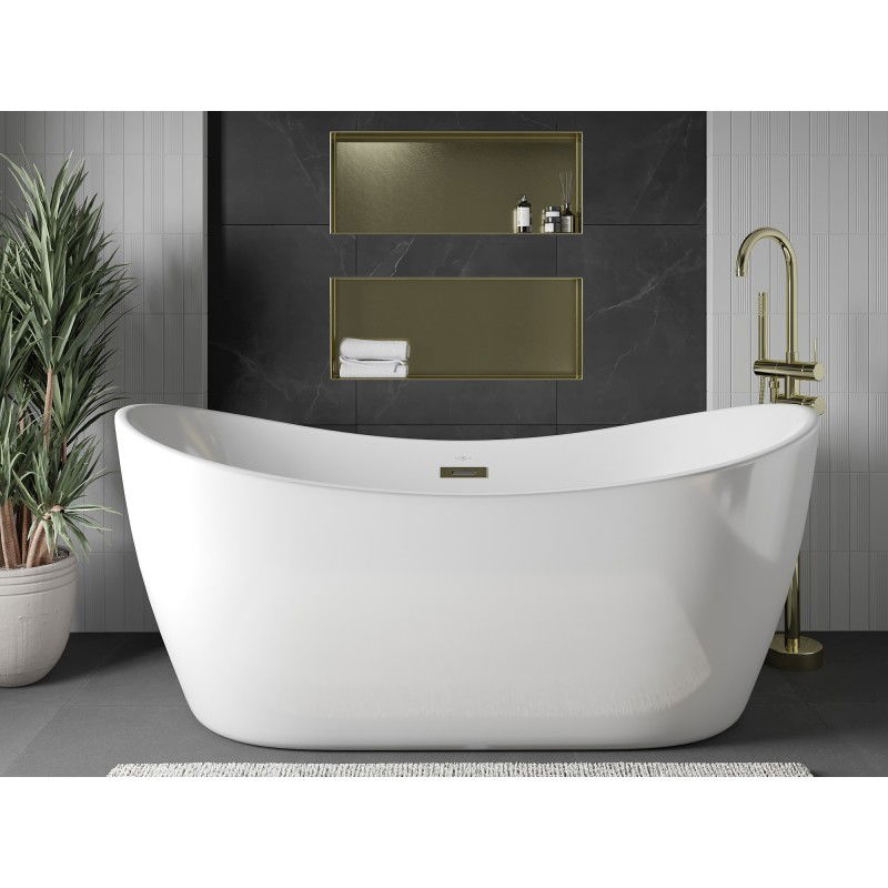 Mexen X-Wall-NR вградена полица без фланец 75 x 30 см, златна четкана - 1951753010