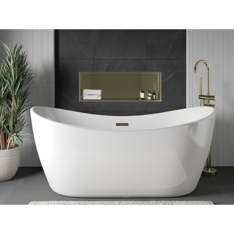 Mexen X-Wall-R нишева полица с яка 90 x 30 см, злато четкано - 1950903010