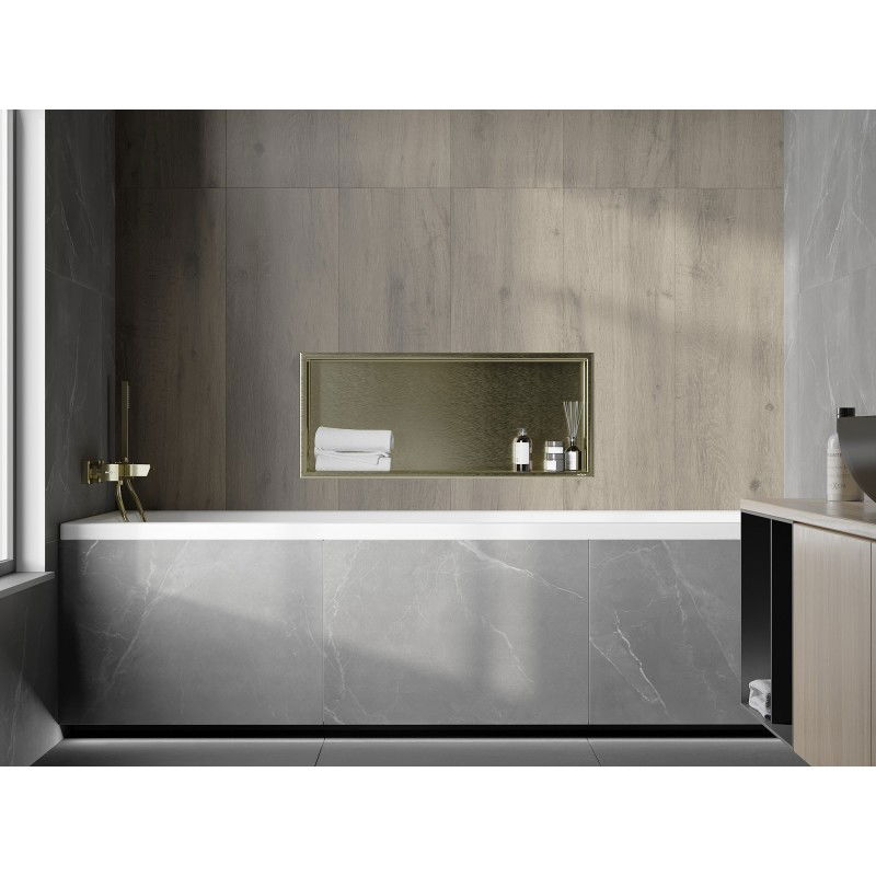 Mexen X-Wall-R нишева полица с маншет 75 x 30 cm, златна четкана - 1950753010