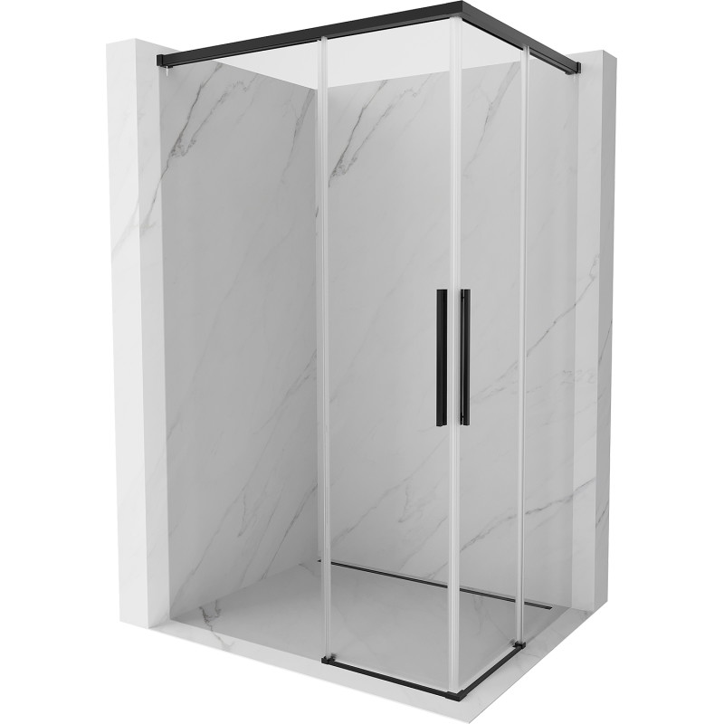 Mexen Rox Двойна плъзгаща се душ кабина 95 x 80 см, прозрачна, черна