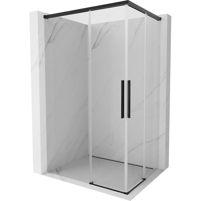 Mexen Rox Душ кабина с плъзгащи се врати Duo 95 x 85 см, прозрачна, черна