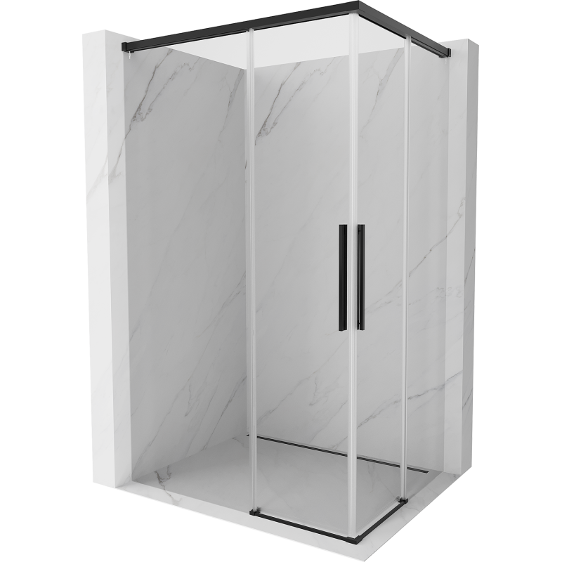 Mexen Rox Duo плъзгаща се душ кабина 100 x 85 см, прозрачна, черна - 8C2D-100-085-70-00