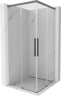 Mexen Rox Дуо плъзгаща се душ кабина 95 x 95 см, прозрачна, gun metal - 8C2D-095-095-95-00