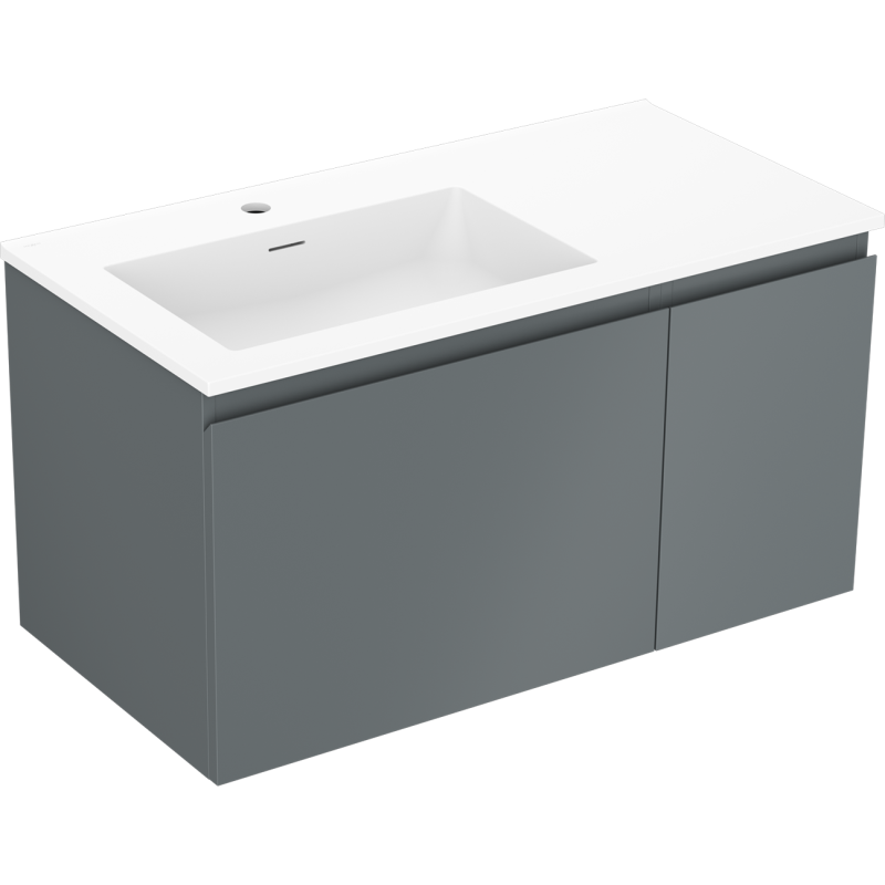 Mexen Orio шкаф за баня 90 см с мивка Otis ляв, 1S, 1D, мат графит/мат бял