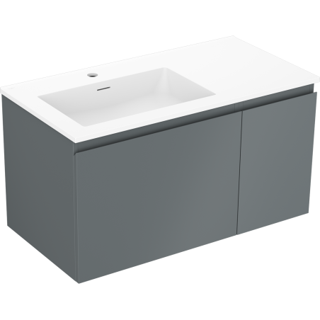 Mexen Orio шкаф за баня 90 см с мивка Otis ляв, 1S, 1D, мат графит/мат бял