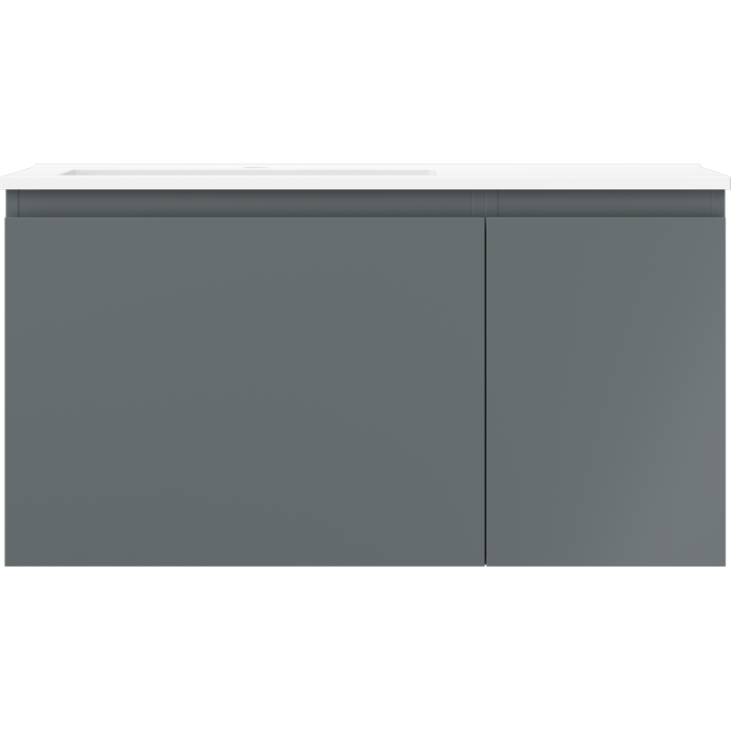 Mexen Orio шкаф за баня 90 см с мивка Otis ляв, 1S, 1D, мат графит/мат бял
