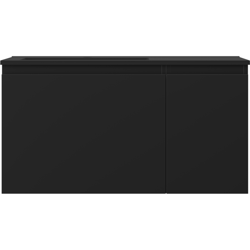 Mexen Orio шкафче за баня 90 см с мивка Otis лява, 1S, 1D, черен мат - 91A13-09047-3-BBFF71-W18L71