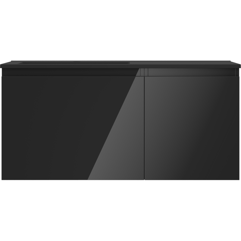 Mexen Orio баня шкаф 100 см с мивка Otis лява, 1S, 1D, черен гланц/черен мат - 91A13-10047-3-BBFF70-W18L71