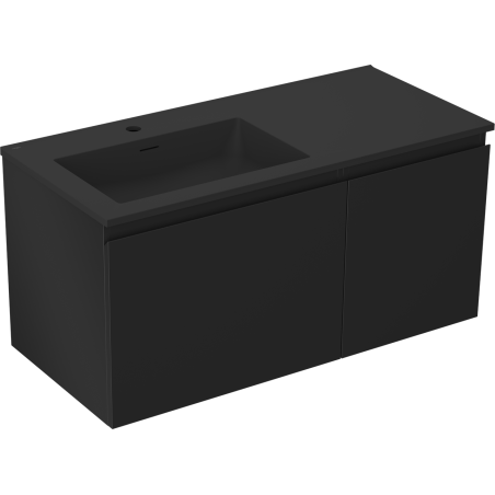 Mexen Orio шкафче за баня 100 см с мивка Otis ляво, 1S, 1D, черно матово - 91A13-10047-3-BBFF71-W18L71