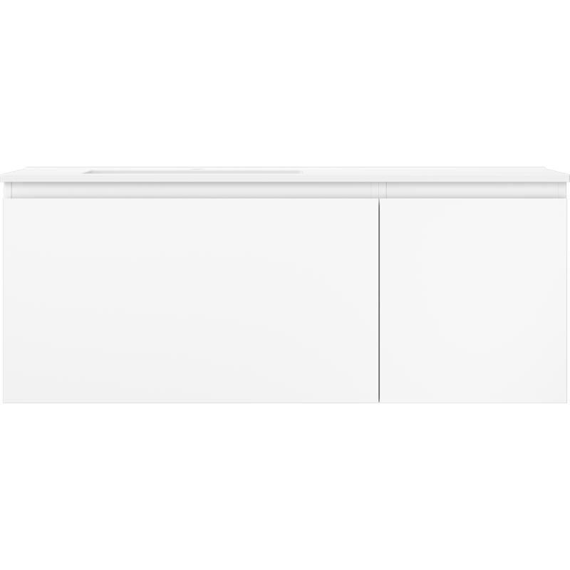 Mexen Orio шкаф за баня 120 cm с мивка Otis лява, 1S, 1D, бяла мат - 91A13-12047-3-BBFF01-W18L01